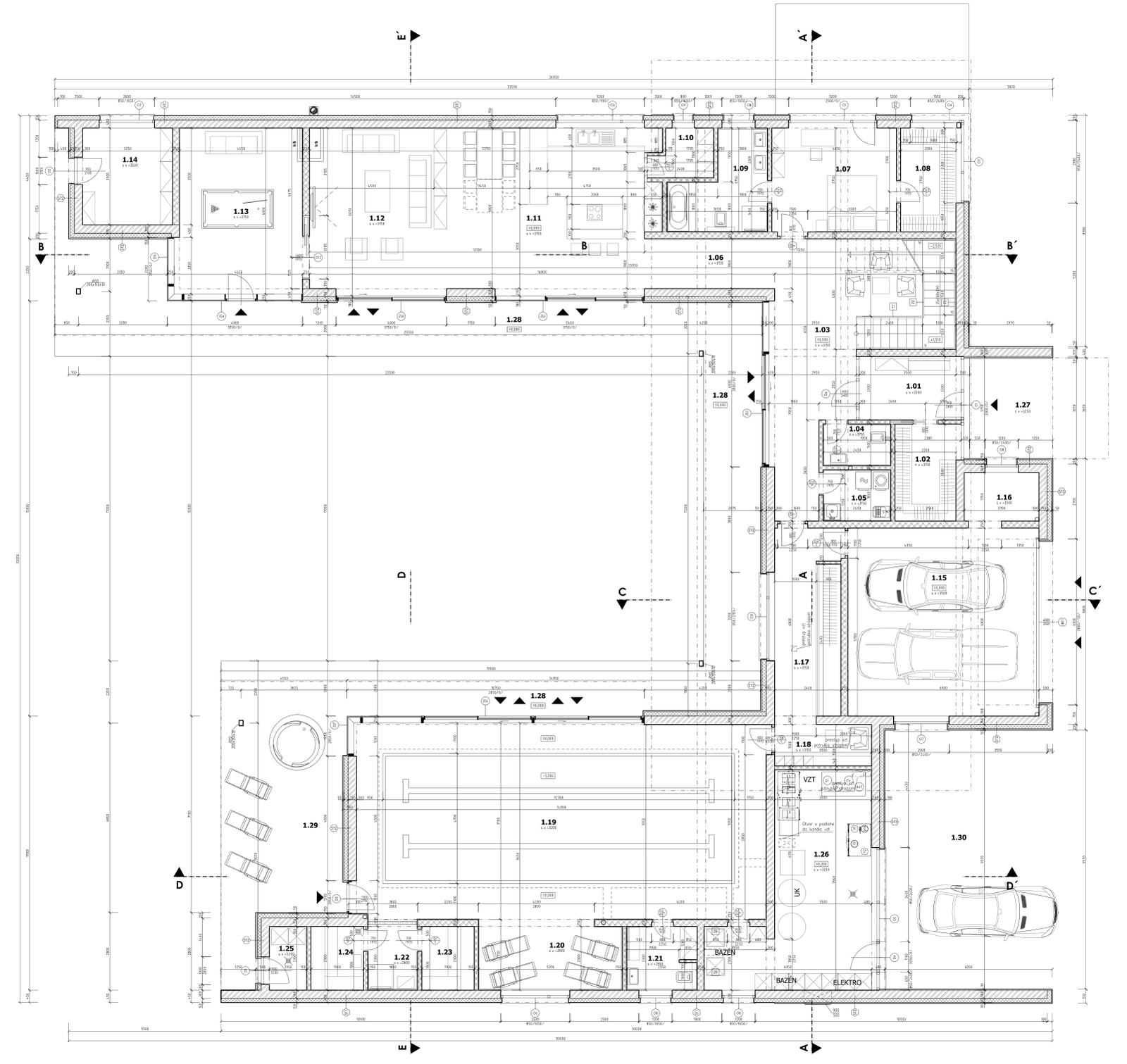 Erdgeschoß — Grundriss des Hauses